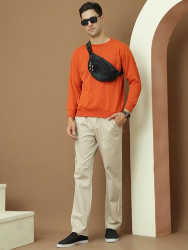 Image of Mack Jonney Fleece Regular Fit Solid Round Neck Sweatshirt for Men-MACK639877