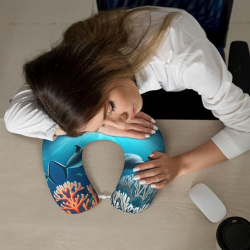 Almohada de espuma viscoelástica de viaje U miniatura 6