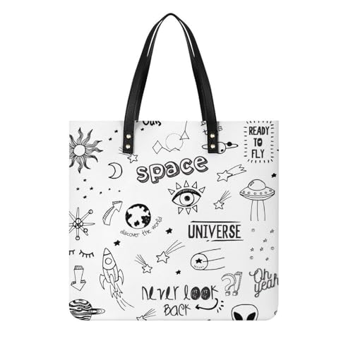 Sac à main shopper Yeux Espace Lune femmes | Tote bag de voyage bandoulière 39x39