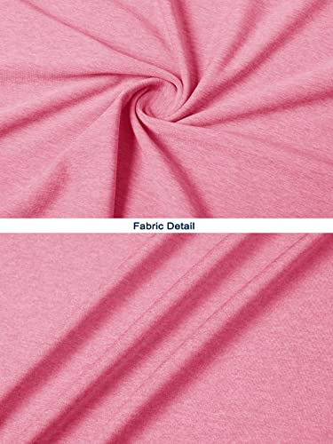 Women's Tops Quick Dry Casual Long Sleeve T-Shirts For Women Lightweight V-Neck T-Shirts For Women Workout Tops Solid Color Pink #TOP6