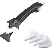 Espátula 3 em 1 Removedor e Aplicador de Silicone e Rejunte – Para Acabamento, Raspagem e Limpeza – Com 5 Raios de Acabamento (3R, 6R, 10R, 13R, 17R)