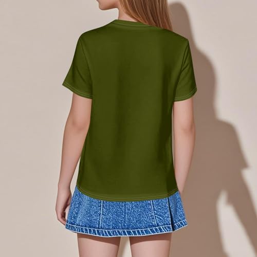 Girls' Short Sleeve Pleated T-Shirt Soft Casual Summer Tops for Kids, Sizes 2-13 Years3