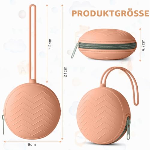 Aolso Silikon Baby Schnullerbox, 2pcs Aufbewahrung Schnullerhalter Case, BPA-Frei Schnullertasche, Tragbare Schnulleraufbewahrung Box… – Ansicht 2