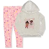 MGA LOL Surprise Girl's 2-Piece Fierce Pullover Hoodie and Legging Set, Pink, Size 8