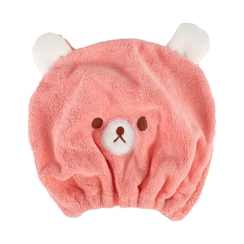 VOCOSTE Hair Drying Towel, Hair Towel Wrap for Women, Absorbent Hair Turban Towel, Quick Drying, for Dry Curly Straight Short Hair, Pink