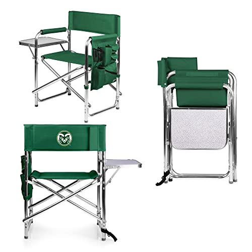 PICNIC TIME NCAA Colorado State Rams Sports Chair with Side Table - Beach Chair - Camp Chair for Adults
