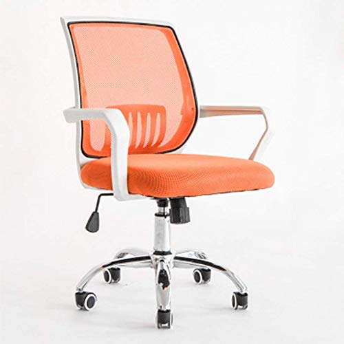 Office Desk Chair Computer Chair, Household Lift Swivel Chair, Staff Chair, Chair, Office Chair, Ergonomic Headrest Chair, Reclining Chair/Black Frame Blue White Frame Gray (White Frame Orange