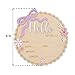 TTMerriwood Hello World Wooden Baby Birth Announcement Sign, Pink Floral Newborn Name Date Time Weight Length Board, Baby Girl Nursery Decor Photo Prop Keepsake (Light purple ribbon)