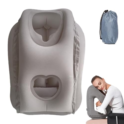 MFMYEE Inflatable Airplane Neck Pillow - Generic Foldable Flight Pillow, Inflatable Travel Pillows for Airplanes?Travel Pillows for Adults, Neck Support, Airplane Travel Essentials