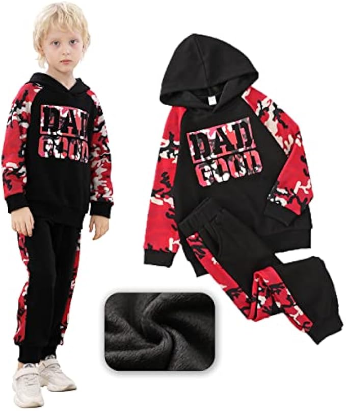 Toddler Boy Clothes Long Sleeve Pullover Sweatshirt and Jogger Pants Set Fall Winter Outfits 2-7T