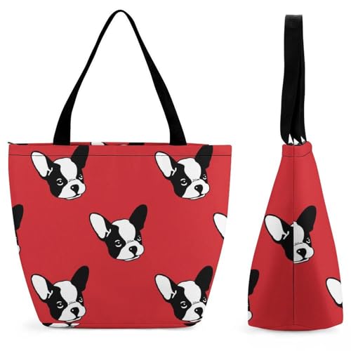 Sac à bandoulière bouledogue femme idéal pour voyage et shopping quotidien