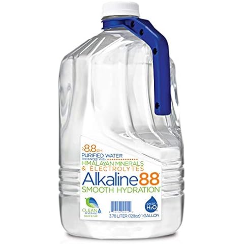 Alkaline88 Purified Ionized Water with Himalayan Minerals & Electrolytes. Perfectly balanced for your body with 8.8pH. 1-Gallon Case - (4) 1 Gallon bottles per case Cover