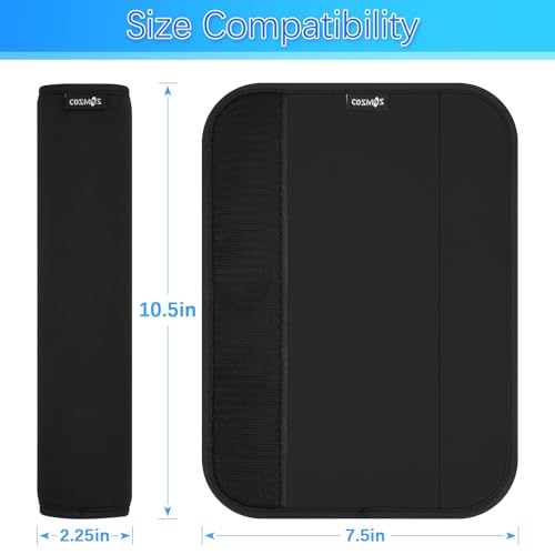 Cosmos 2 Pcs Neoprene Shoulder Strap Pads Universal Cushion Shoulder Pad Replacement for Laptop Bag, Messenger, Travel Duffel, Guitar, Car Seat Shoulder Strap Padding, 10 in, Anti-Slip Design2