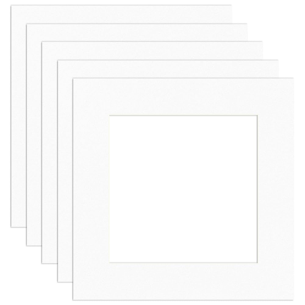 Procut Global 60x60cm White Picture Mounts Board to Fit 40x40cm Aperture Size - Photo Mount Card Ideal for Prints, Artwork, Crafts & Certificates - Sizes & Colors Available - Pack of 5 โ image 1