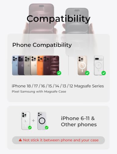 LISEN for MagSafe Car Mount for iPhone 18 Pro Max, Magnetic Phone Holder for Car, Magnetic Car Phone Mount, Dashboard Suction Phone Mount, 360° Adjustable Memory Alloy Bendable Arm for iPhone 18 17 - image 7