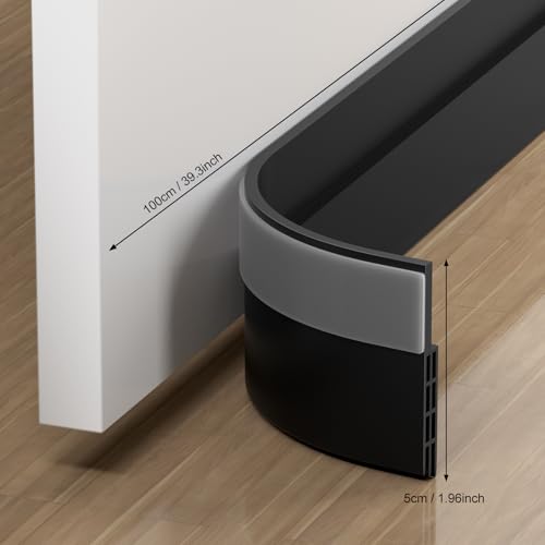 Image of EXTSUD Adhesive Under Door Sweep Weather Stripping Soundproof Rubber Bottom Seal Strip Draft Stopper Draught Excluder
