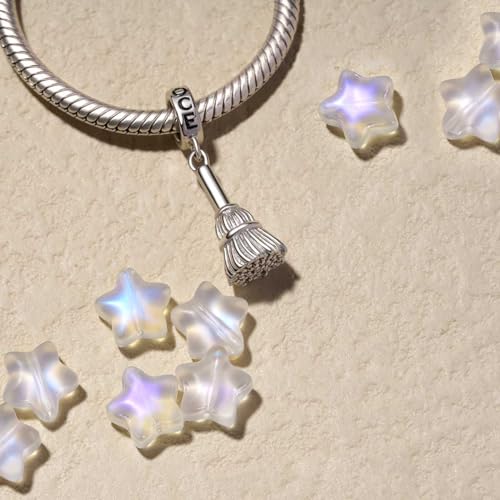 GNOCE Witch Broomstick Pendant Charm Sterling Silver Witch Broomstick Dangle Charm Fit Bracelet/Necklace for Women Wife/Jewelry Gift3