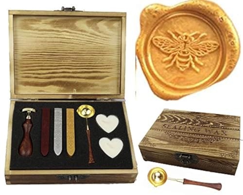 Bâtons en bois poignée cuillère à la fonte dans un coffret cadeau abeille