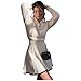 Cistern İstanbul Women's Two-Piece Cable Knit Sweater Set, Long Sleeve Collared Top with A-Line Mini Skirt Set, Winter Fashion Outfit