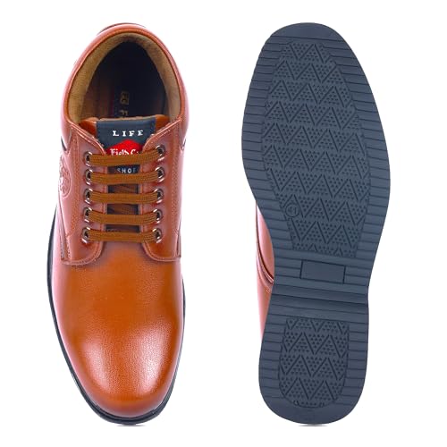 Image of FIELD CARE Men's Fashion Lace-Up Mid Top Formal Dress Shoes - Stylish Office, Business Footwear with Comfortable Cushioned Sole