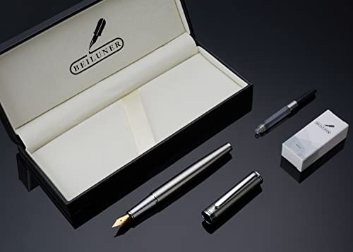 Beiluner Luxury Fountain Pen Set,Solid 24K Gilded Fine Nib,Elegant Exquisite Pen Gift Set For Men&Women-Includes 6 Ink Cartridges&Ink Converter-Classic,Professional, Executive, Nice Pens #TOP4
