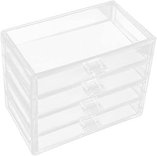 FOMIYES 4 Caixas De Plástico Organizador De Joias Caixa Organizadora De Armazenamento De Brinco Caixas De Organizador De Plástico Transparente Caixa Organizadora De Cosméticos Caixa