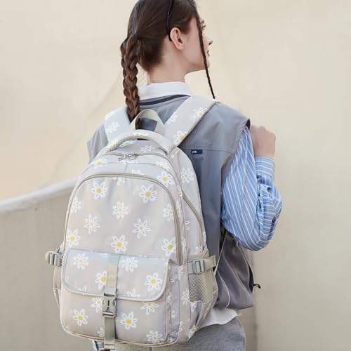 Joyfulife Daisy Print Backpack for Girls Backpack Elementary Primary Middle High School Bag Teen Girls Bookbag Travel Daypack2