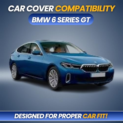 Image of Premium 100% Waterproof Car Cover for BMW 6 Series GT | All-Weather, UV & Dust Protection | Heavy-Duty 3-Layer Fabric | Custom Fit with Mirror & Antenna Pockets | Navy Blue