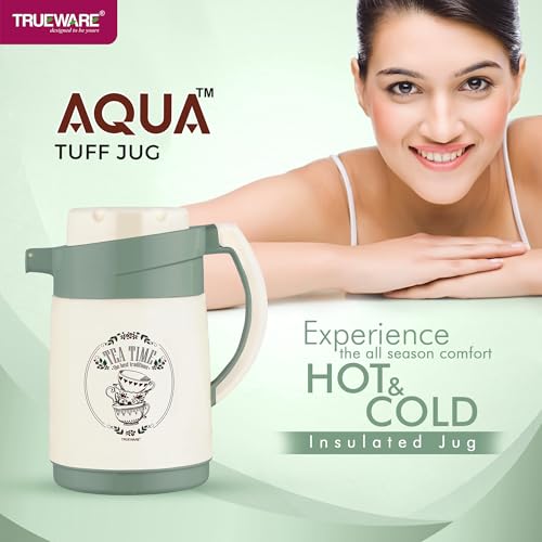 Image of Trueware Aqua Jug Insulated Flask - 750 Ml | Insulated Tea Pot Kettle Inner Steel Outer Plastic | Hot & Cold | Food Grade Plastic | Lightweight BPA-Free | Wide Mouth Design | Ideal for Office, Travel