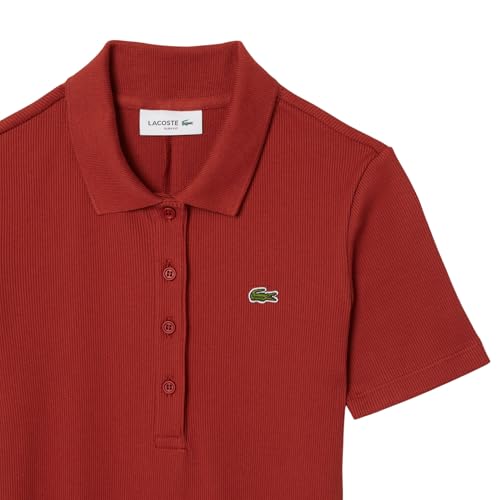 Image of Lacoste Women's Long Ribbed Cotton Polo Dress