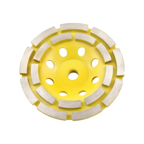 Replacment Diamond Concrete Grinding Wheel 4-1/2-Inch, Double Row, Diamond Cup for Polishing and Cleaning Stone Concrete Surface, Cement, Marble, Rock, Granite, and Thinset Removing