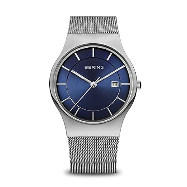 BERING Män Analogt Quarz Classic Collection armbandsur med Rostfritt stål Armband och Safirglas