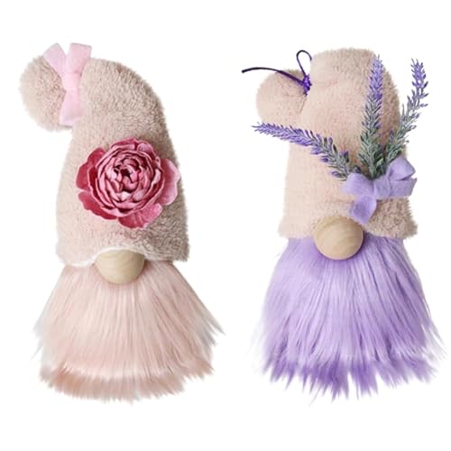 PpAaJK Gnomos Decoraciones de Lavanda para, Decoración de GNOME de Violeta, Peluche Hecho a Mano Tomte Sueco, Decoración de Granja Enana