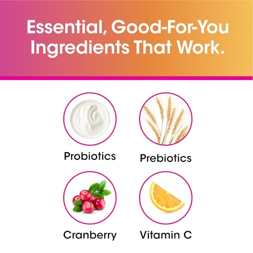Image of vH Essentials Probiotic Gummies with Prebiotics & Cranberry, Concentrated Extract for Urinary Tract Health, Supports Vaginal Microflora Balance for a Healthy Feminine Tract, 60 Count