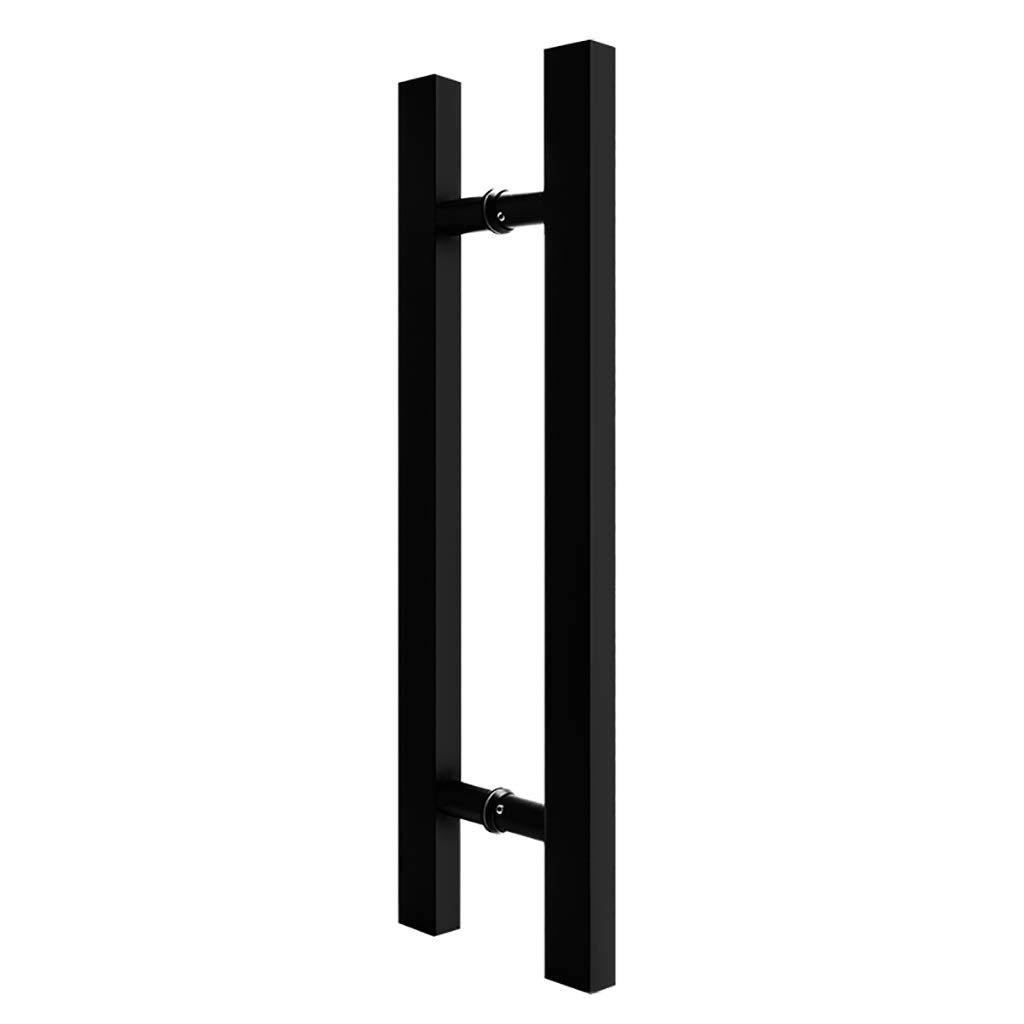 Wdsopk Black Door Pull Push-Pull Lacquered Stainless Steel Square Tube Shop Glass Door Handle/Wooden Barn Door Sliding Handle