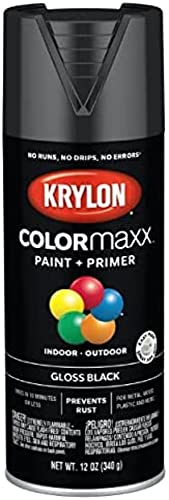 COLORmaxx Spray Paint + Primer, Gloss Black, 12-oz.