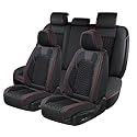 Coverado Sitzbezüge Auto Kunstleder Komplettset, Wasserdichtes Autositzbezüge für 5-Sitze mit geprägten Körnern, Universell Auto Sitzschoner Kompatibel für Limousinen SUV Pickup LKW, Schwarz Coverado Sitzbezüge Auto Kunstleder Komplettset, Wasserdichtes Autositzbezüge für 5-Sitze mit geprägten Körnern, Universell Auto Sitzschoner Kompatibel für Limousinen SUV Pickup LKW, Schwarz
