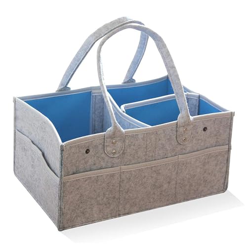 AEESRRU Cesto portaoggetti per pannolini per bambini, portatile, grande borsa per l'asilo, con scomparti intercambiabili, per comò fasciatoio, massaggiagengi, pannolino, cestino regalo per bambini