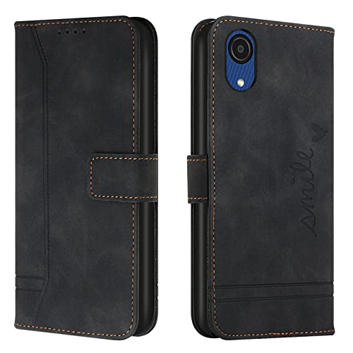 Lihondar Coque pour Samsung Galaxy A03 Core, Etui Portefeuille Samsung A03 Core, Protection Etui à Rabat Housse en Cuir PU avec Antichoc TPU [Fermoir Magnétique] pour Samsung A03 Core (Noir)