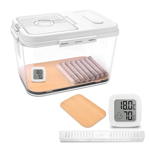 CIGARWONG Cigar Humidor Clear Acrylic Humidor Spanish Cedar Plank Cigar Case Box Plastic Portable Airtight Container Holds 70-100 Cigars with Hygrometer and Humidifier(Medium)