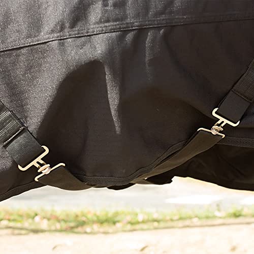 Horze Nevada Medium Weight 1200D Waterproof Horse Turnout Blanket (200G Fill) - Dakota Black - 84" #TOP1
