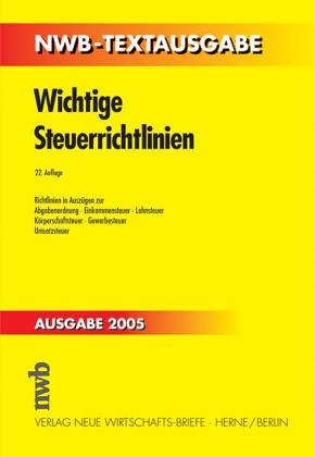 Wichtige Steuerrichtlinien Wichtige Steuerrichtlinien