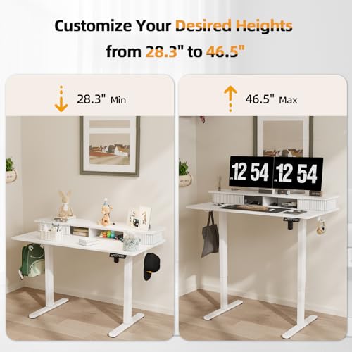 Image of JOY worker 48 inch Electric Adjustable Standing Desk with Storage Monitor Stand