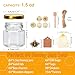 Woaiwo-q 64pack 1.5oz Mini Honey Jars（Gold Lids）, Glass Hexagon Honey Jars with Dippers,Cute Stickers,Bee Pendants,Gift Bags and Jute for Wedding Favors,Baby Showers,Party Favors,Birthdays & Jams