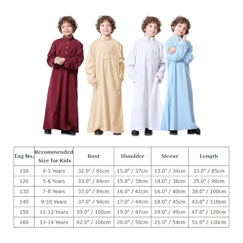 Robe musulmane garçon pour les fêtes de l'Aïd et les prières du vendredi en famille