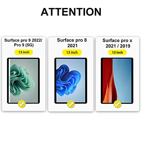 [2 Pack] Sparin Screen Protector Compatible With Microsoft Surface Pro 9 2022 / Surface Pro 8 2021 / Surface Pro X (2021&2019), 13 Inch, 9H Tempered Glass Screen Protector Support Surface Pen #TOP1