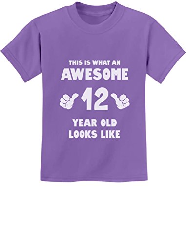 Tstars This is What an Awesome 12 Year Old Looks Like Youth Kids 12th Birthday T-Shirt X-Large Violet
