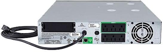 Bag view of the APC Smart-UPS SMT1500RM2UC showing power input, output receptacles, and network port.