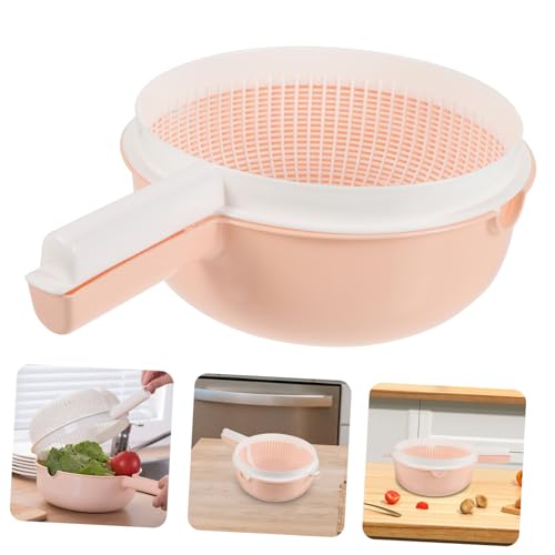Colador plástico con doble capa y asas para cocina miniatura 2