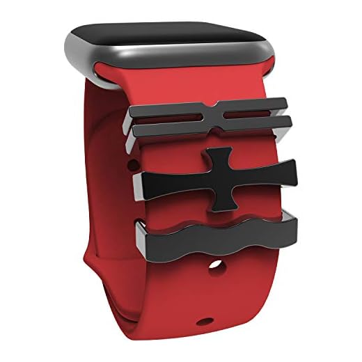 Callancity 3 peças/conjuntos de anéis decorativos de metal, pulseira de borracha brilhante, pingentes de relógio compatíveis com Apple Watch séries 5/4/3/2/1 (preto)